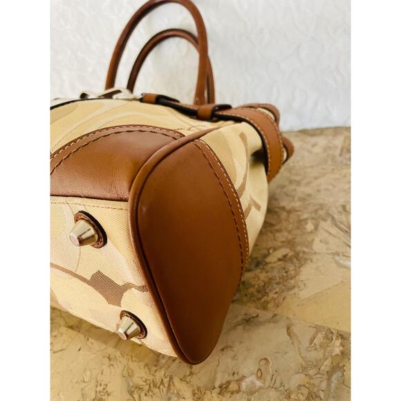 Coach Hampton op art tan/brown striped multicolored Carryall 13337 - Picture 8 of 10